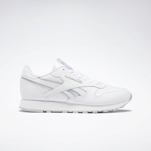 Adidasy Męskie Reebok Classic Leather Białe/Szare/Białe PL 49JGXNK